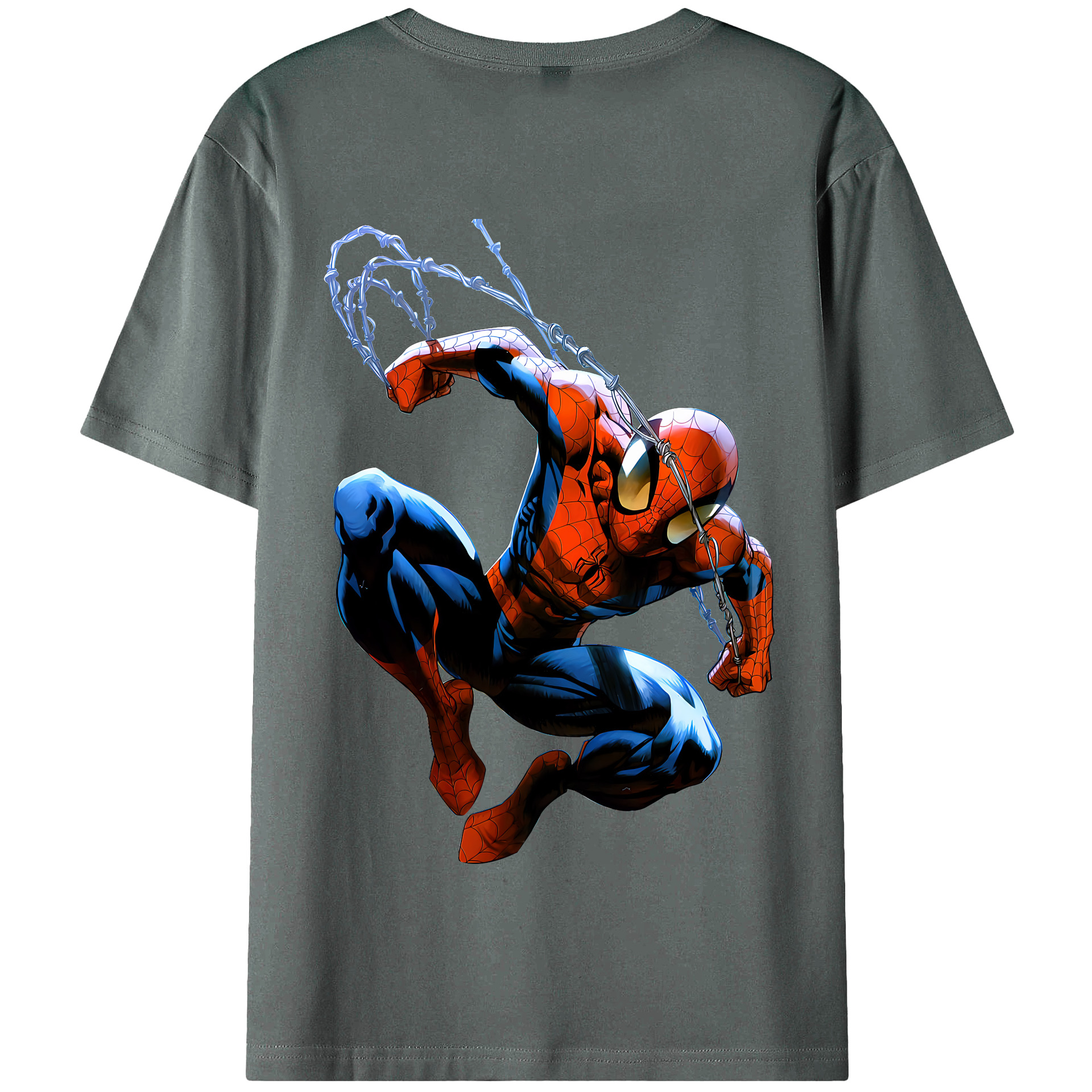 Spider Man スパイダーマン 綿100％半袖Tシャツ（背面プリント）